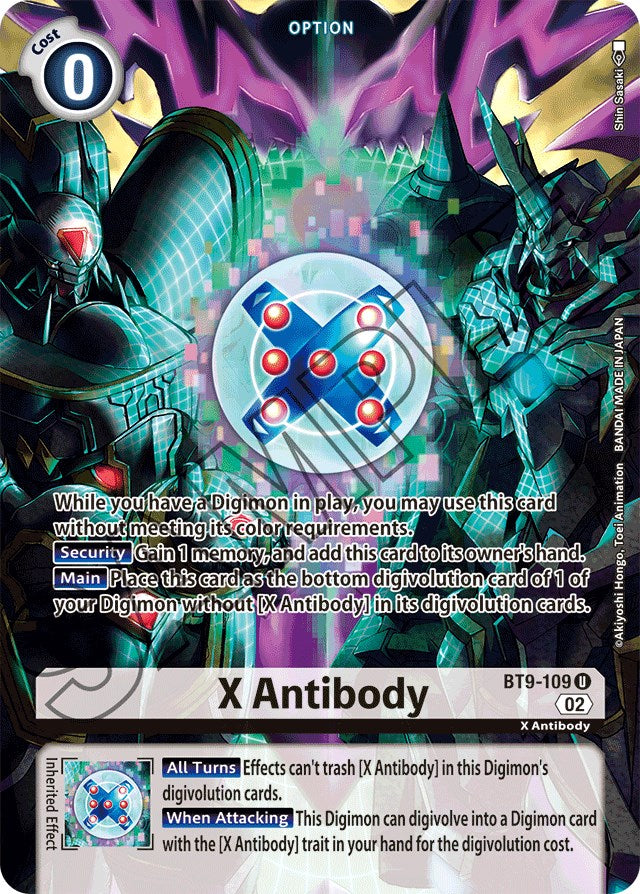 X Antibody [BT9-109] (Alternate Art) [Starter Deck: Beelzemon Advanced Deck Set] | Event Horizon Hobbies CA