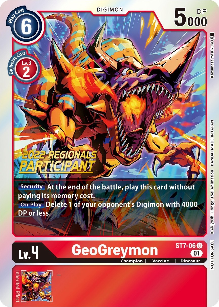 GeoGreymon [ST7-06] (2022 Championship Offline Regional) (Online Participant) [Starter Deck: Gallantmon Promos] | Event Horizon Hobbies CA