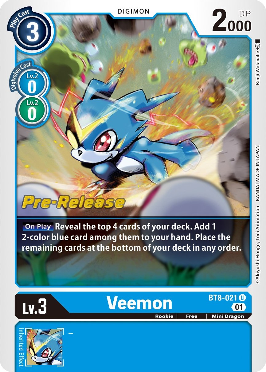 Veemon [BT8-021] [New Awakening Pre-Release Cards] | Event Horizon Hobbies CA