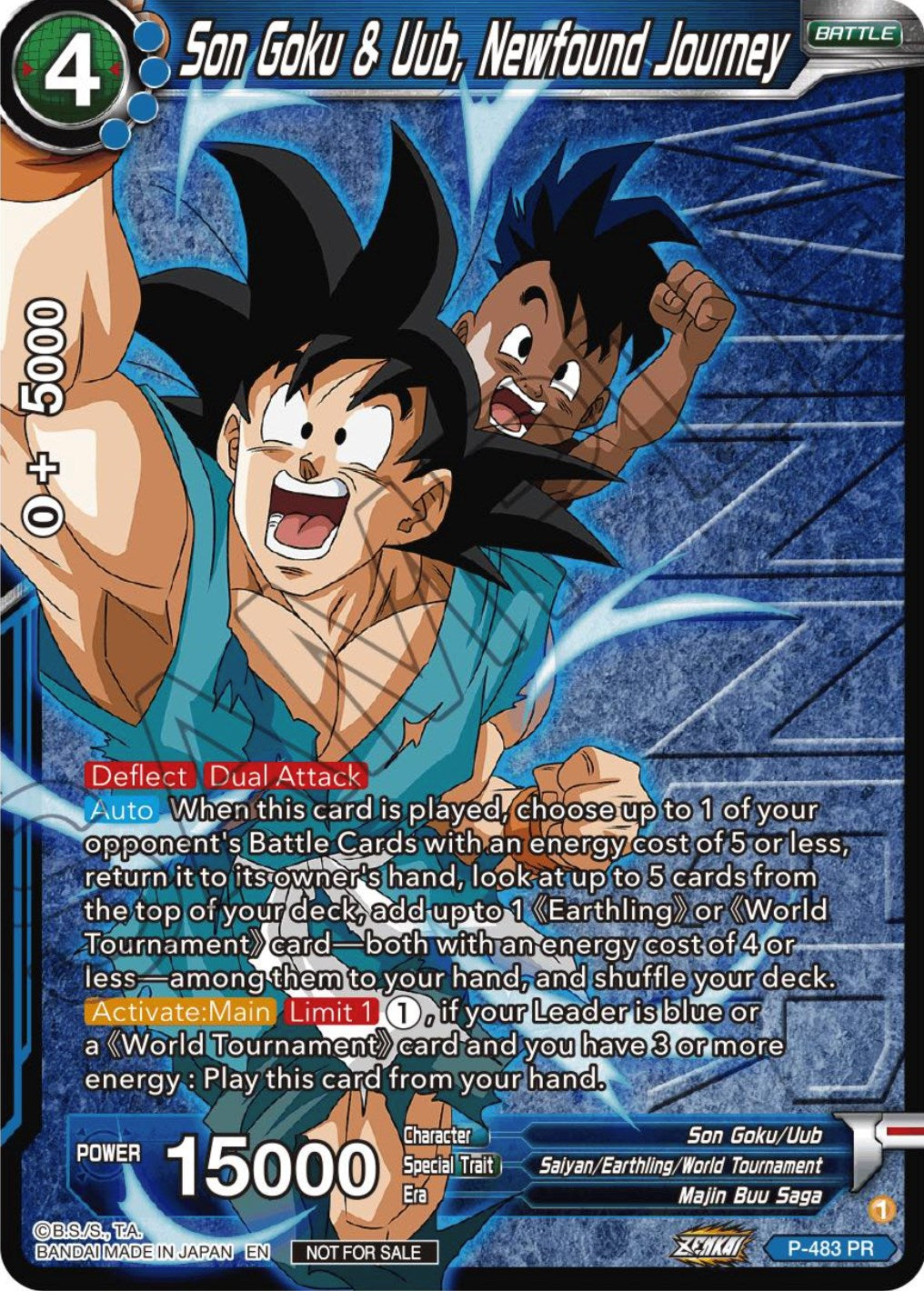 Son Goku & Uub, Newfound Journey (Zenkai Series Tournament Pack Vol.3 Winner) (P-483) [Tournament Promotion Cards] | Event Horizon Hobbies CA