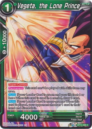 Vegeta, the Lone Prince (BT10-068) [Rise of the Unison Warrior 2nd Edition] | Event Horizon Hobbies CA