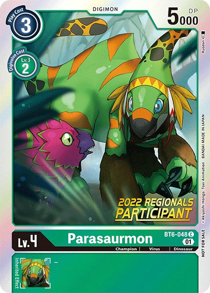 Parasaurmon [BT6-048] (2022 Championship Online Regional) (Online Participant) [Double Diamond Promos] | Event Horizon Hobbies CA