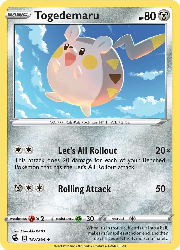 Togedemaru (187/264) [Sword & Shield: Fusion Strike] | Event Horizon Hobbies CA