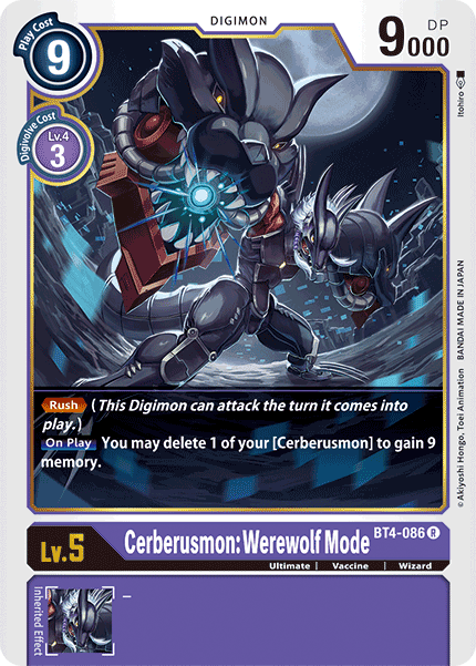 Cerberusmon: Werewolf Mode [BT4-086] [Great Legend] | Event Horizon Hobbies CA