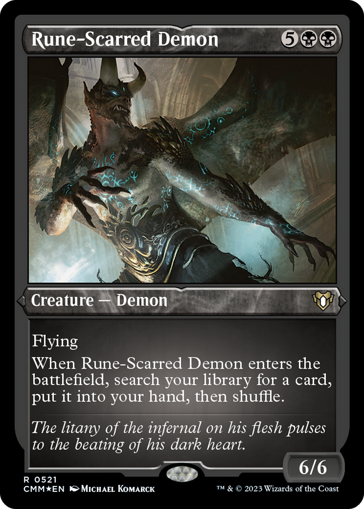 Rune-Scarred Demon (Foil Etched) [Commander Masters] | Event Horizon Hobbies CA