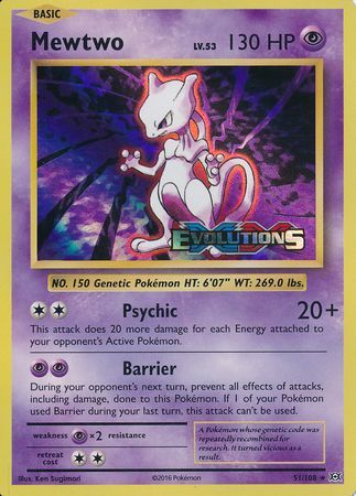 Mewtwo (51/108) (XY Evolutions Prerelease) [XY: Black Star Promos] | Event Horizon Hobbies CA