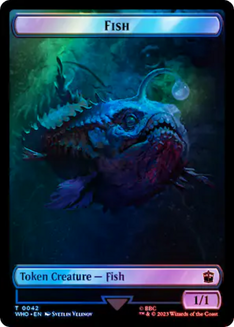 Fish // Alien Salamander Double-Sided Token (Surge Foil) [Doctor Who Tokens] | Event Horizon Hobbies CA