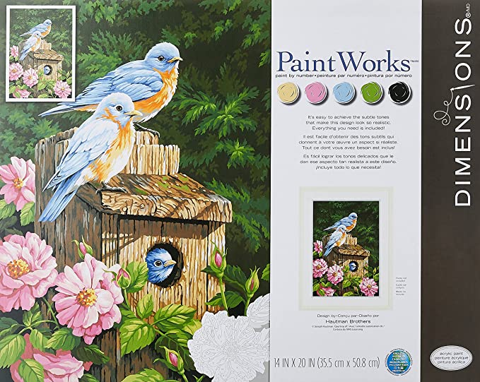 PaintWorks - Paint By Numbers - Garden Bluebirds