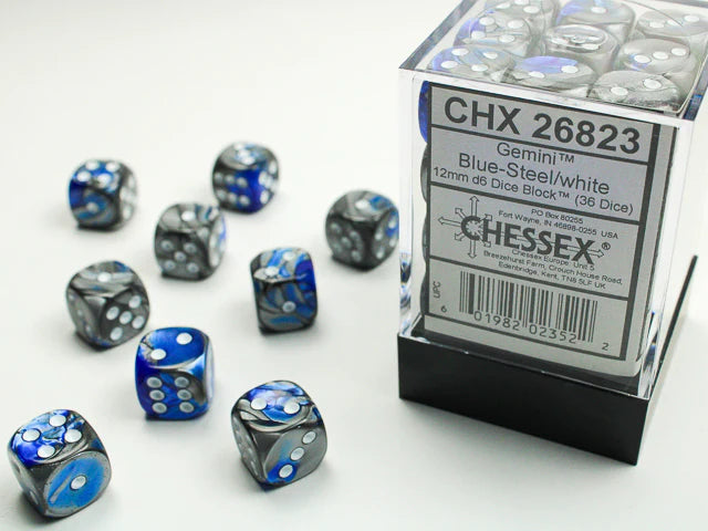 Dice - Chessex - 12mm D6 (36pc) - Gemini