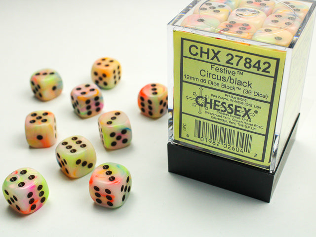 Dice - Chessex - 12mm D6 (36pc) - Festive