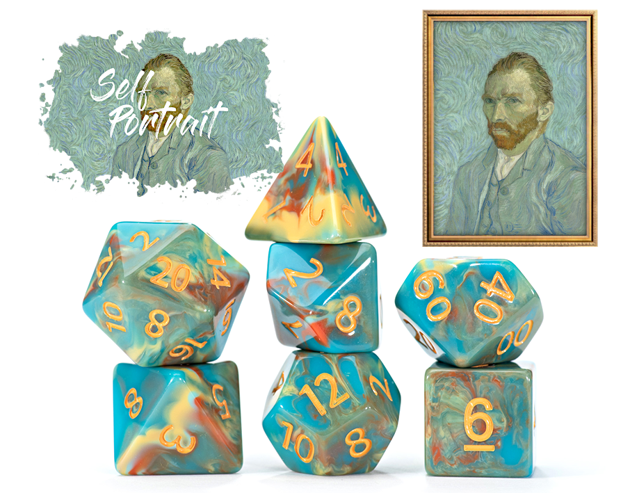 Dice Set - VAN GOGH DICE: SELF PORTRAIT - Polyhedral | Event Horizon Hobbies CA