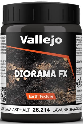 Paint Vallejo - Diorama FX - Ground Texture: Black Lava-Asphalt (200ml)