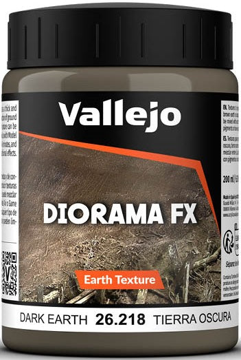 Paint Vallejo - Diorama FX - Earth Texture: Dark Earth (200ml) | Event Horizon Hobbies CA