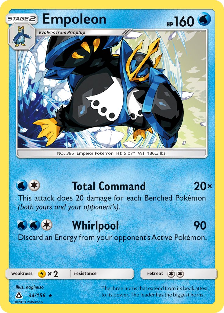 Empoleon (34/156) (Cracked Ice Holo) (Theme Deck Exclusive) [Sun & Moon: Ultra Prism] | Event Horizon Hobbies CA