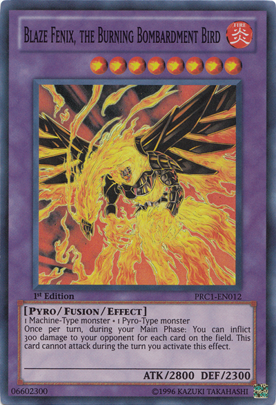 Blaze Fenix, the Burning Bombardment Bird [PRC1-EN012] Super Rare | Event Horizon Hobbies CA