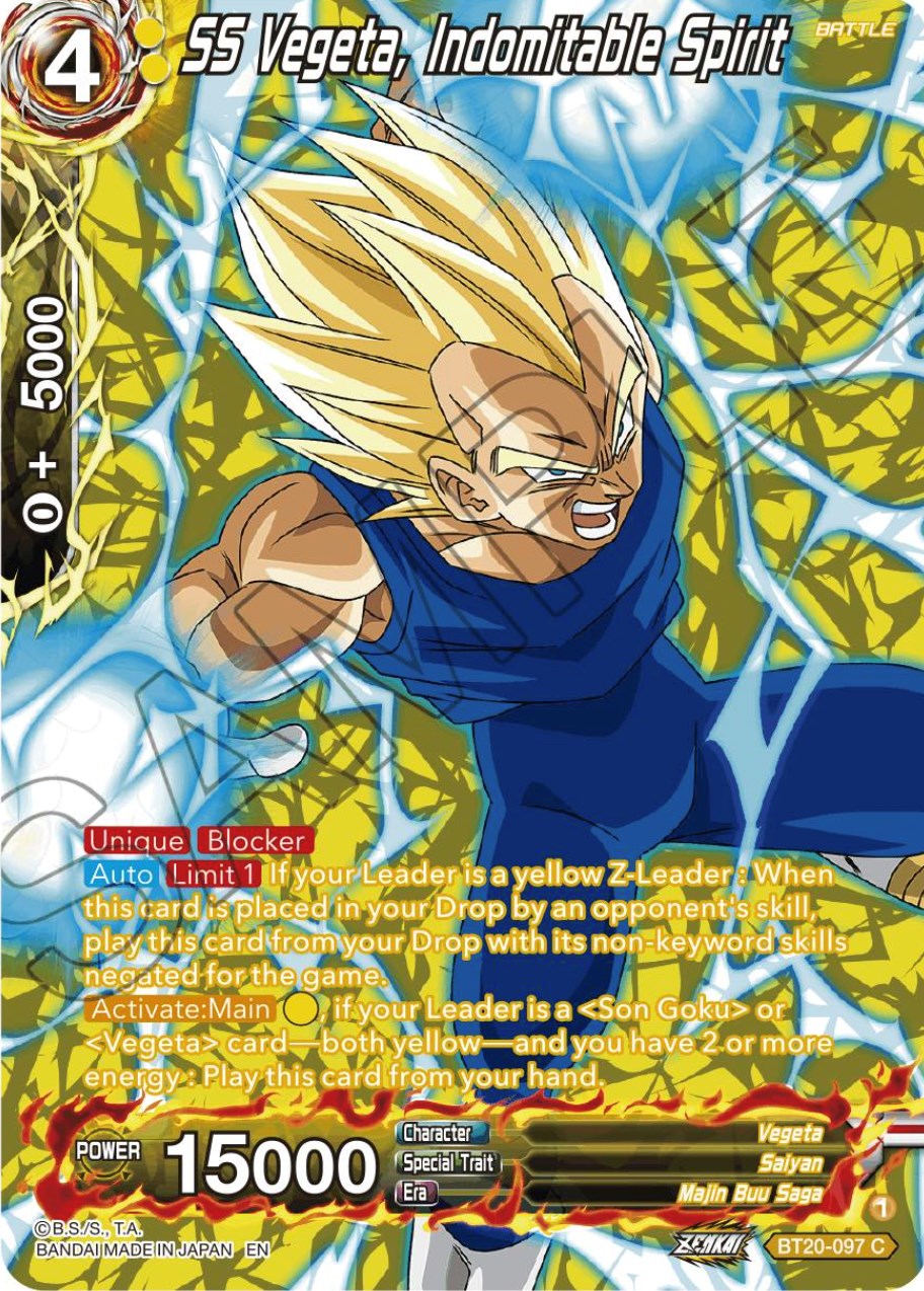 SS Vegeta, Indomitable Spirit (Silver Foil) (BT20-097) [Power Absorbed] | Event Horizon Hobbies CA