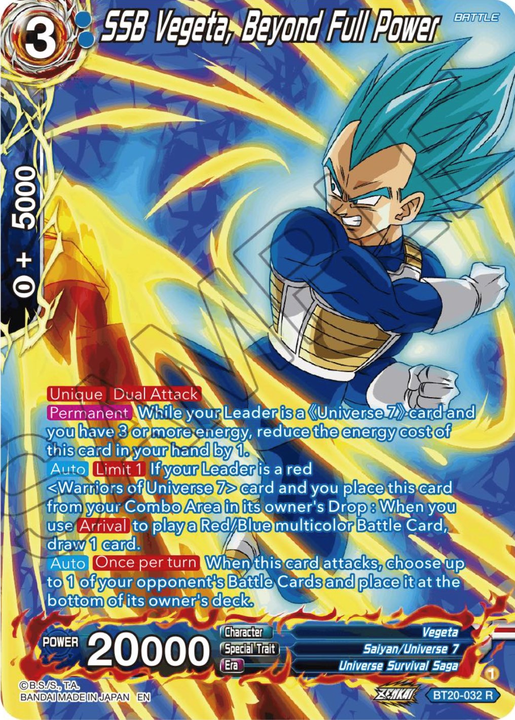 SSB Vegeta, Beyond Full Power (Silver Foil) (BT20-032) [Power Absorbed] | Event Horizon Hobbies CA