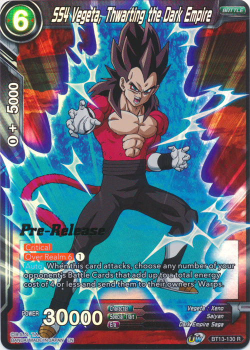 SS4 Vegeta, Thwarting the Dark Empire (BT13-130) [Supreme Rivalry Prerelease Promos] | Event Horizon Hobbies CA