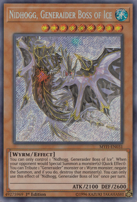 Nidhogg, Generaider Boss of Ice [MYFI-EN031] Secret Rare | Event Horizon Hobbies CA