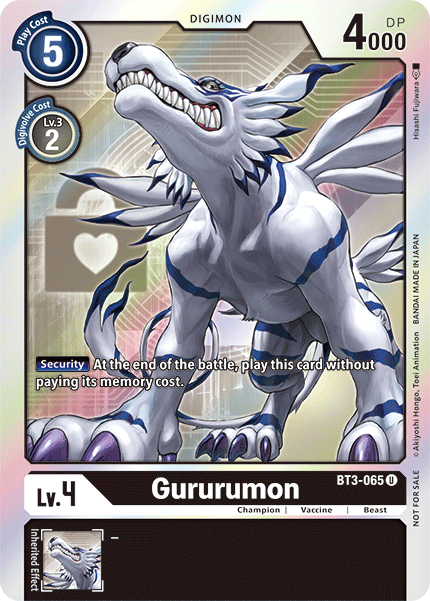 Gururumon [BT3-065] (Buy-A-Box Promo) [Release Special Booster Ver.1.5 Promos] | Event Horizon Hobbies CA