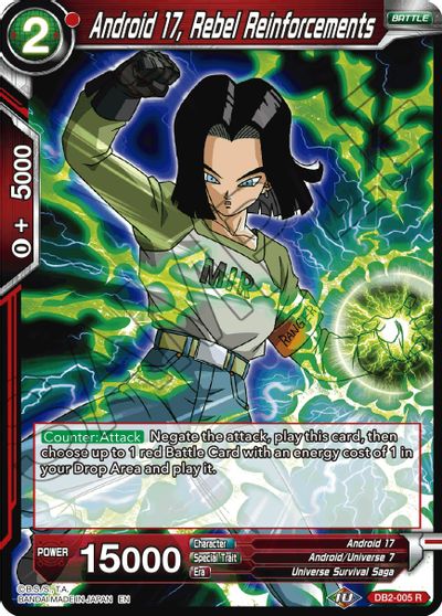 Android 17, Rebel Reinforcements (Reprint) (DB2-005) [Battle Evolution Booster] | Event Horizon Hobbies CA