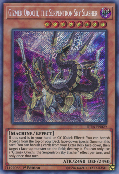 Gizmek Orochi, the Serpentron Sky Slasher [RIRA-EN029] Secret Rare | Event Horizon Hobbies CA