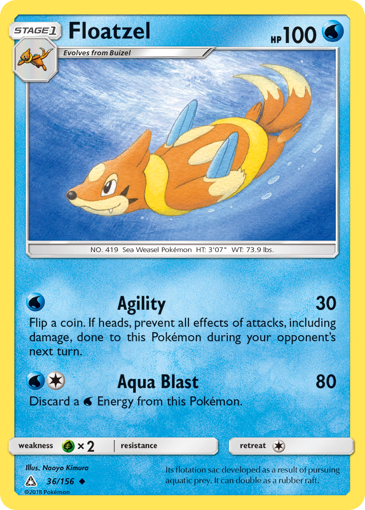 Floatzel (36/156) [Sun & Moon: Ultra Prism] | Event Horizon Hobbies CA