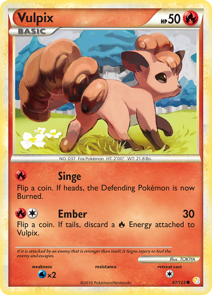 Vulpix (87/123) [HeartGold & SoulSilver: Base Set] | Event Horizon Hobbies CA