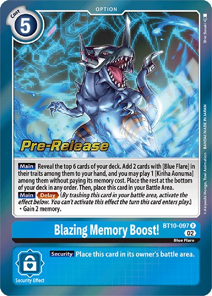 Blazing Memory Boost! [BT10-097] [Xros Encounter Pre-Release Cards] | Event Horizon Hobbies CA