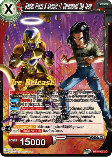 Golden Frieza & Android 17, Determined Tag Team (BT16-003) [Realm of the Gods Prerelease Promos] | Event Horizon Hobbies CA