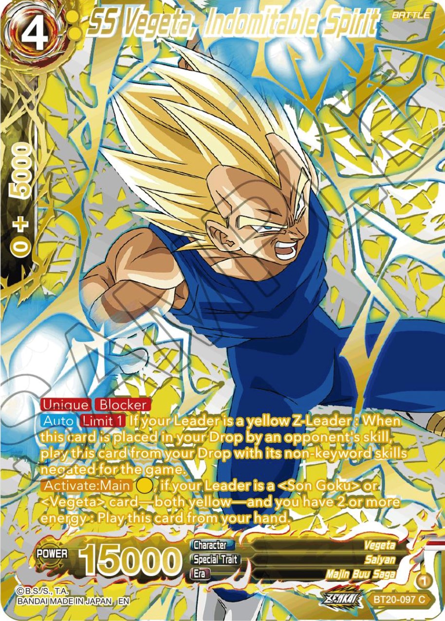 SS Vegeta, Indomitable Spirit (Gold-Stamped) (BT20-097) [Power Absorbed] | Event Horizon Hobbies CA