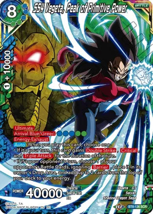 SS4 Vegeta, Peak of Primitive Power (BT8-136) [Mythic Booster] | Event Horizon Hobbies CA