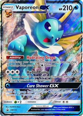 Vaporeon GX (SM172) (Jumbo Card) [Sun & Moon: Black Star Promos] | Event Horizon Hobbies CA