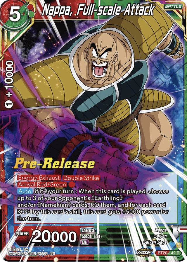 Nappa, Full-scale Attack (BT20-142) [Power Absorbed Prerelease Promos] | Event Horizon Hobbies CA