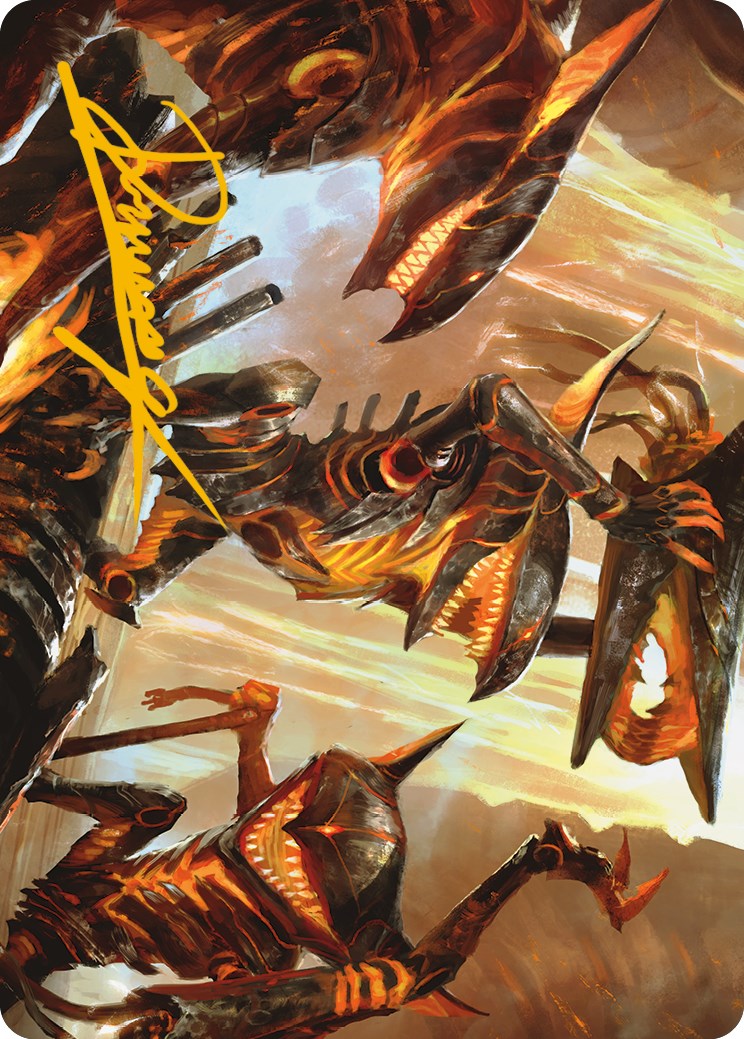 Gleeful Demolition Art Card (Gold-Stamped Signature) [Phyrexia: All Will Be One Art Series] | Event Horizon Hobbies CA