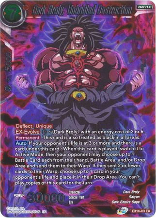 Dark Broly, Unbridled Destruction (EX16-03) [Ultimate Deck] | Event Horizon Hobbies CA