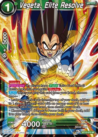 Vegeta, Elite Resolve (BT15-075) [Saiyan Showdown] | Event Horizon Hobbies CA