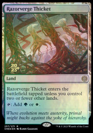 Razorverge Thicket [Phyrexia: All Will Be One Prerelease Promos] | Event Horizon Hobbies CA