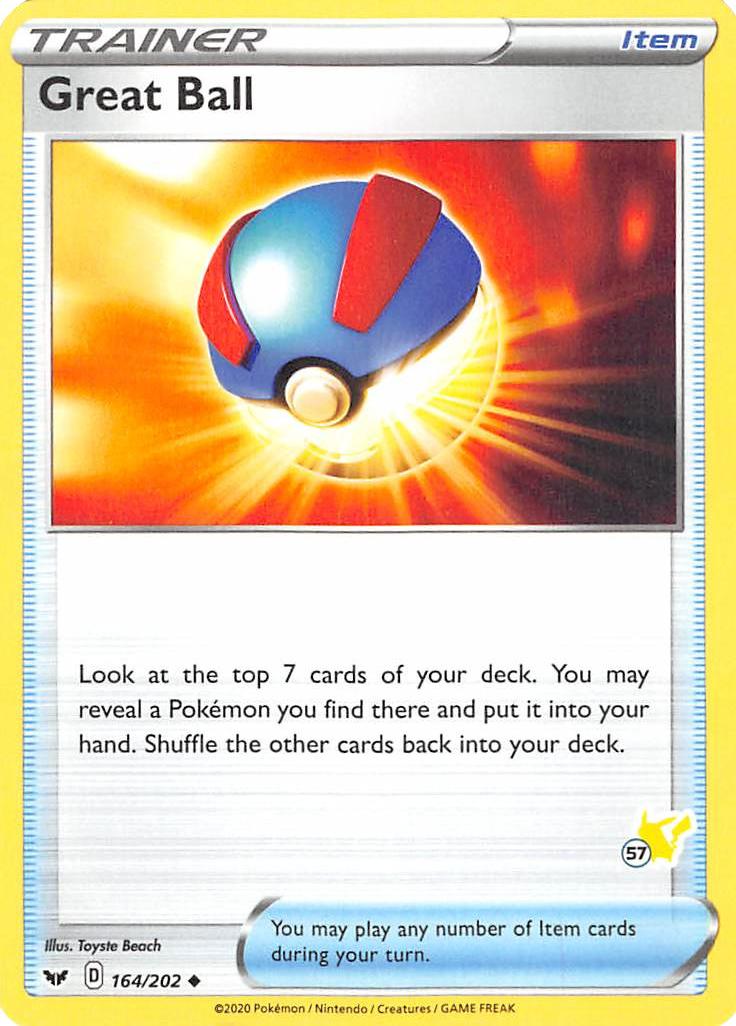 Great Ball (164/202) (Pikachu Stamp #57) [Battle Academy 2022] | Event Horizon Hobbies CA