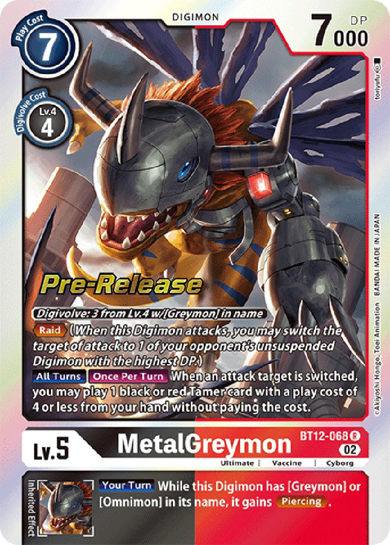 MetalGreymon [BT12-068] [Across Time Pre-Release Cards] | Event Horizon Hobbies CA