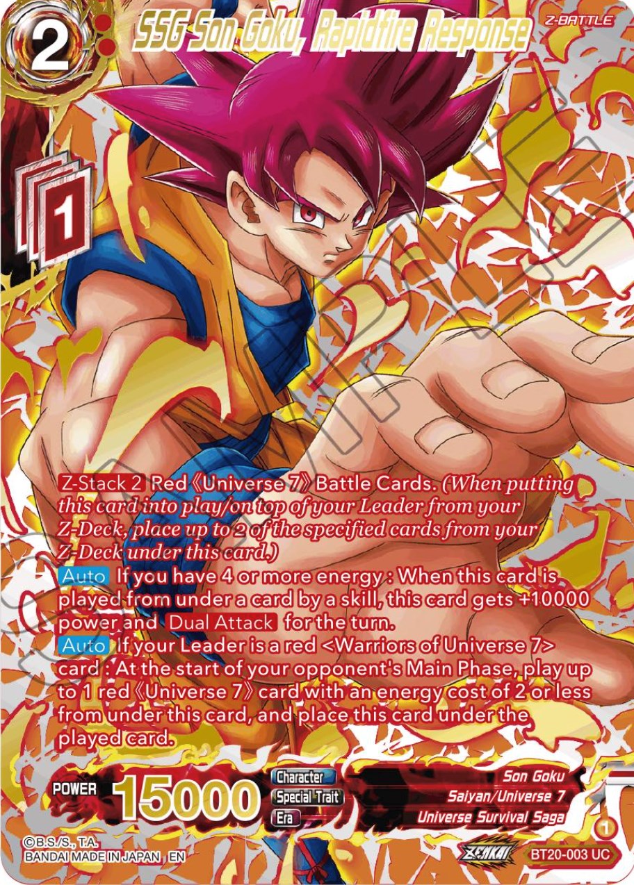 SSG Son Goku, Rapidfire Response (Gold-Stamped) (BT20-003) [Power Absorbed] | Event Horizon Hobbies CA