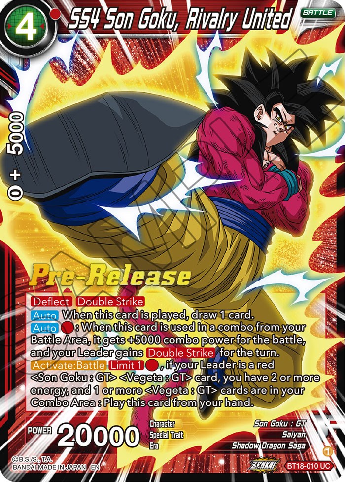 SS4 Son Goku, Rivalry United (BT18-010) [Dawn of the Z-Legends Prerelease Promos] | Event Horizon Hobbies CA