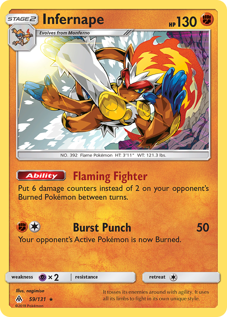 Infernape (59/131) [Sun & Moon: Forbidden Light] | Event Horizon Hobbies CA