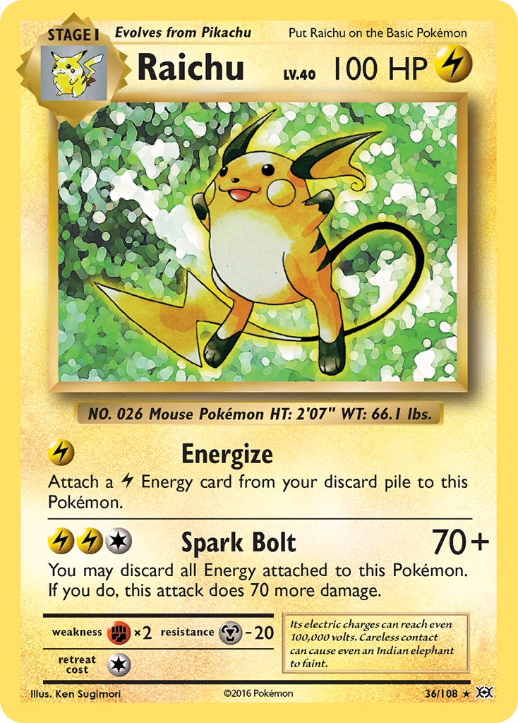 Raichu (36/108) [XY: Evolutions] | Event Horizon Hobbies CA