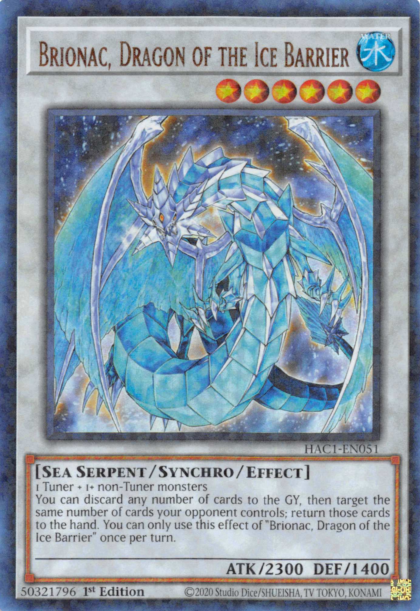 Brionac, Dragon of the Ice Barrier (Duel Terminal) [HAC1-EN051] Parallel Rare | Event Horizon Hobbies CA