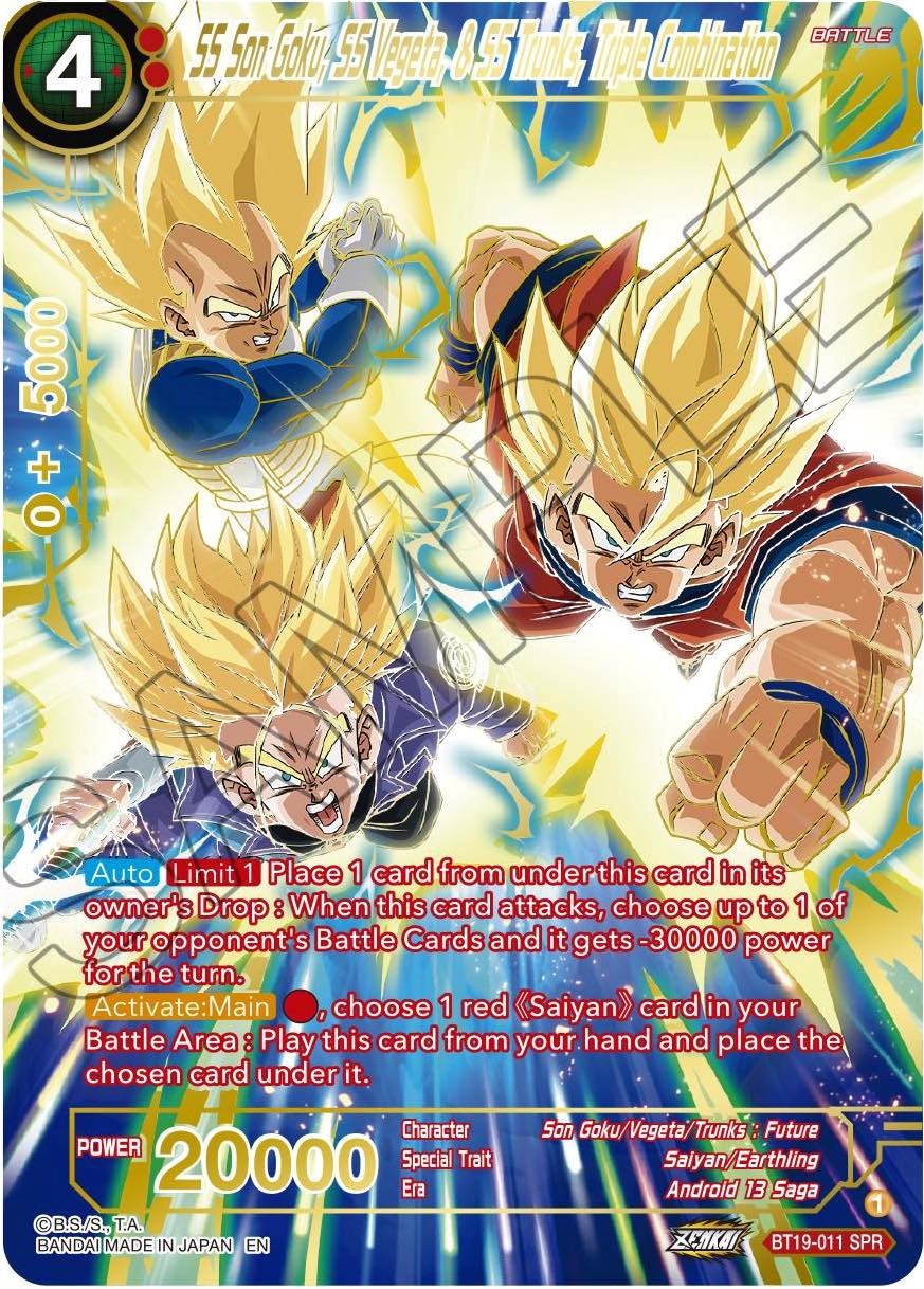 SS Son Goku, SS Vegeta, & SS Trunks, Triple Combination (SPR) (BT19-011) [Fighter's Ambition] | Event Horizon Hobbies CA