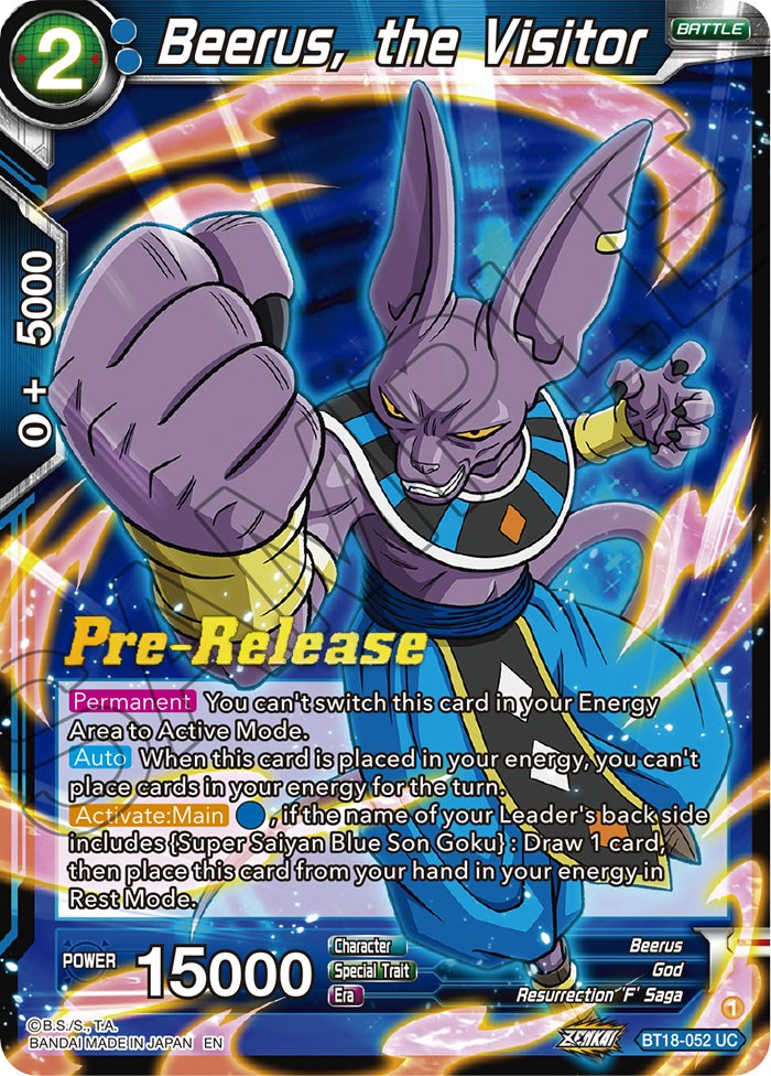 Beerus, the Visitor (BT18-052) [Dawn of the Z-Legends Prerelease Promos] | Event Horizon Hobbies CA