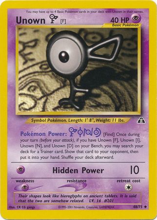 Unown [F] (48/75) [Neo Discovery Unlimited] | Event Horizon Hobbies CA