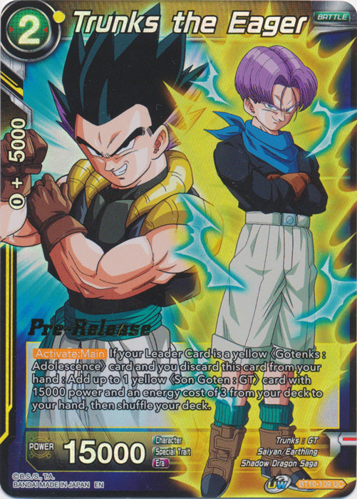 Trunks the Eager (BT10-109) [Rise of the Unison Warrior Prerelease Promos] | Event Horizon Hobbies CA