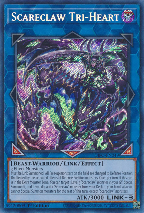 Scareclaw Tri-Heart [DIFO-EN049] Secret Rare | Event Horizon Hobbies CA